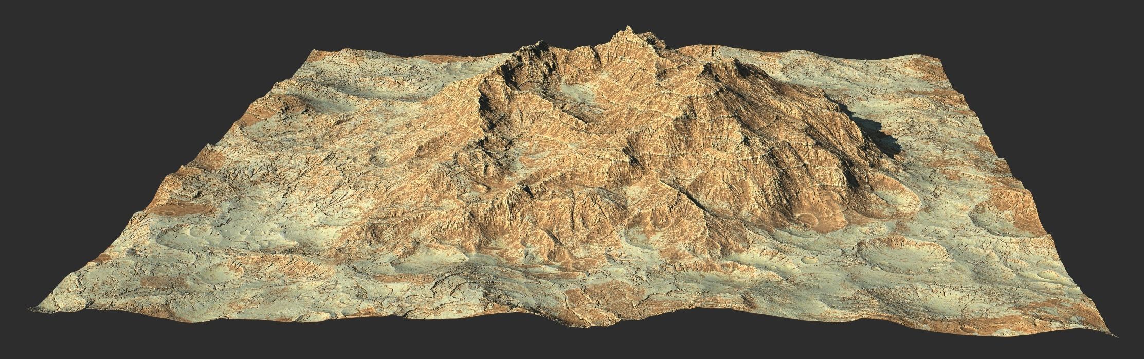 16k Seamless Craters Hill Surface 4 Variations Low-poly 3D model_43