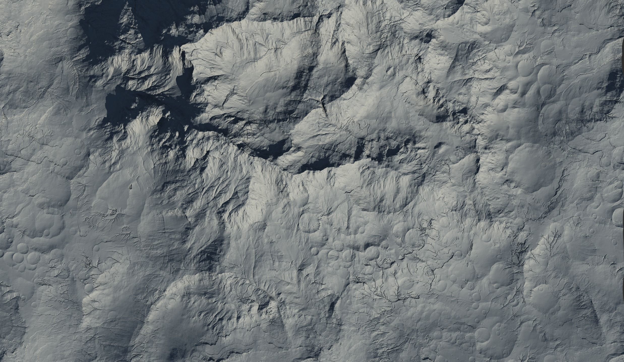 16k Seamless Craters Hill Surface 4 Variations Low-poly 3D model_28