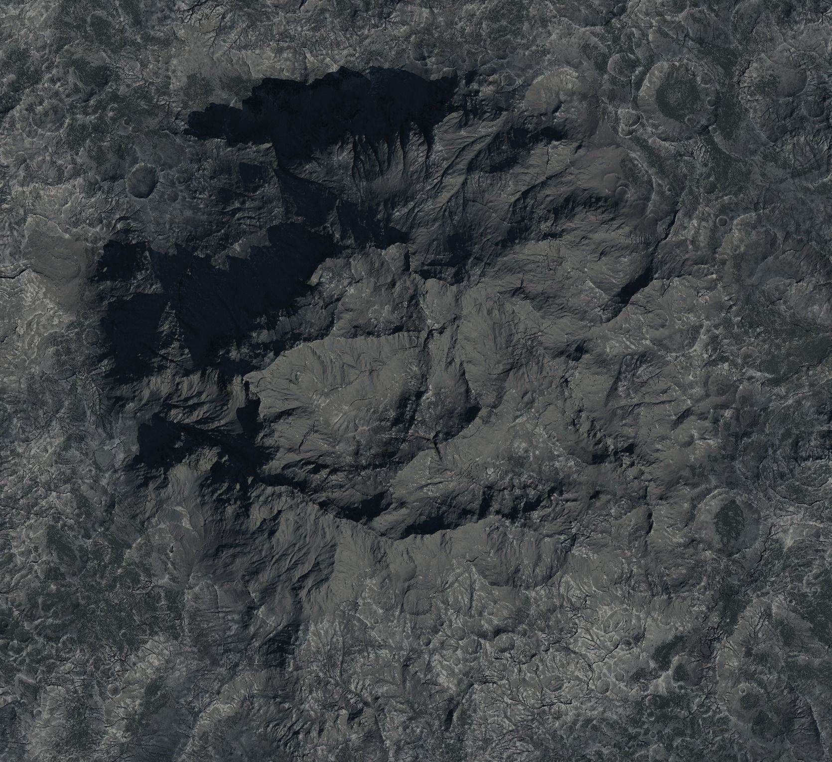 16k Seamless Craters Hill Surface 4 Variations Low-poly 3D model_29