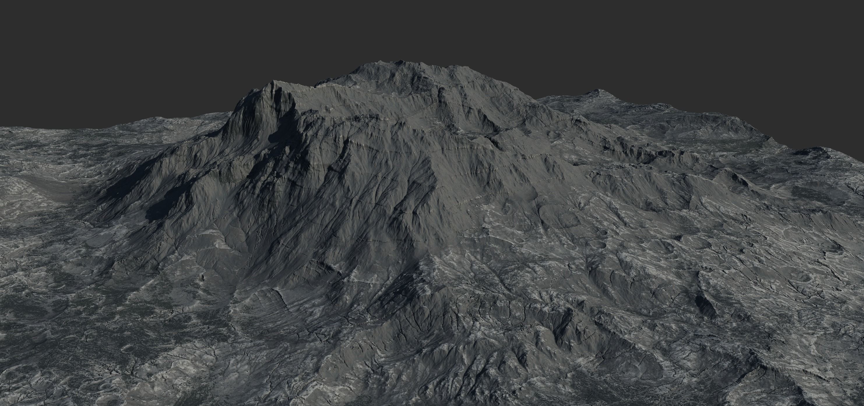 16k Seamless Craters Hill Surface 4 Variations Low-poly 3D model_21