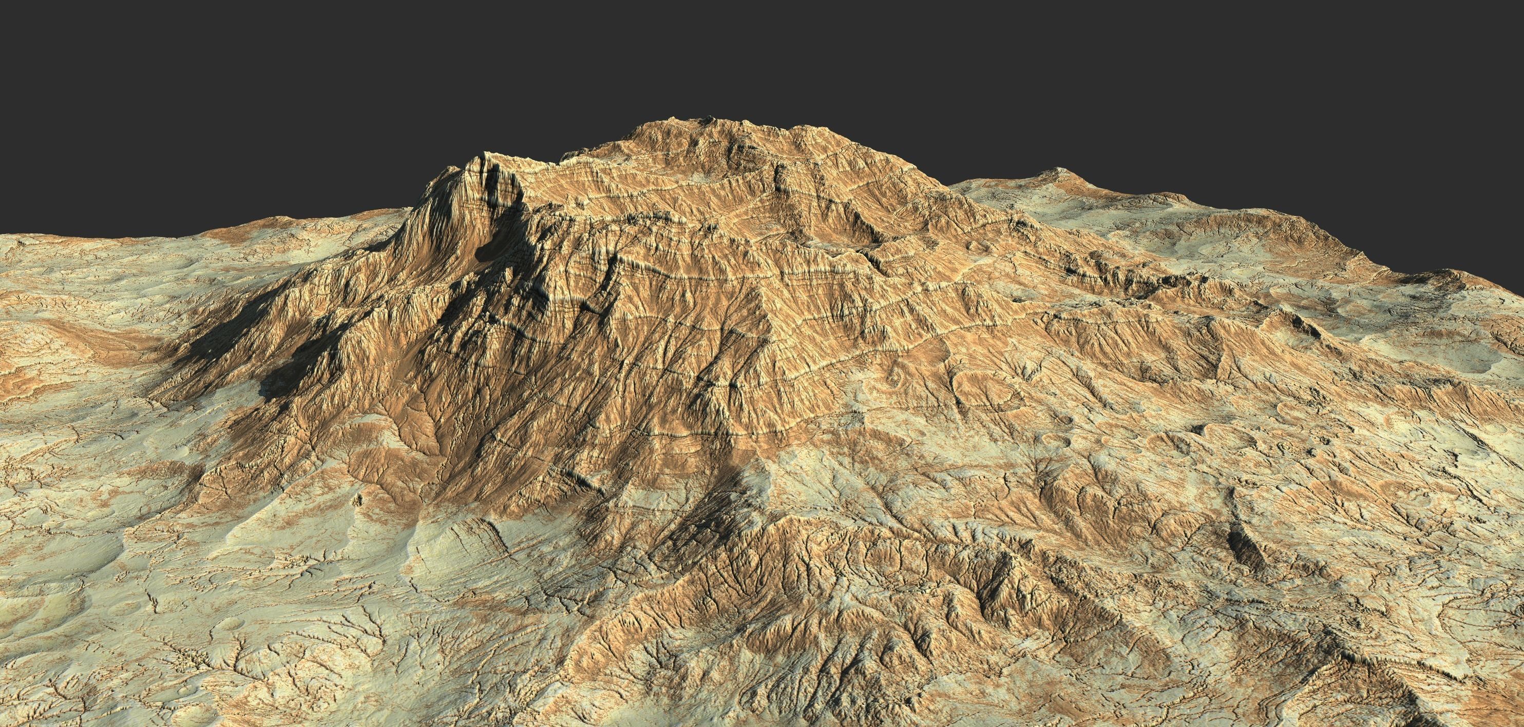 16k Seamless Craters Hill Surface 4 Variations Low-poly 3D model_38