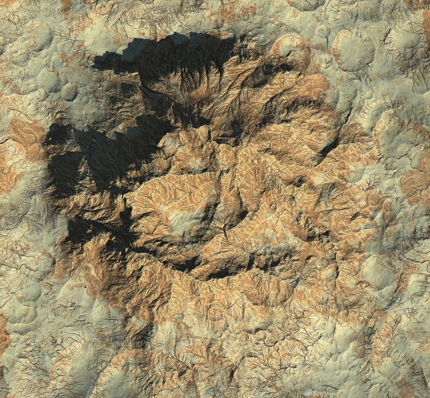 16k Seamless Craters Hill Surface 4 Variations Low-poly 3D model_31