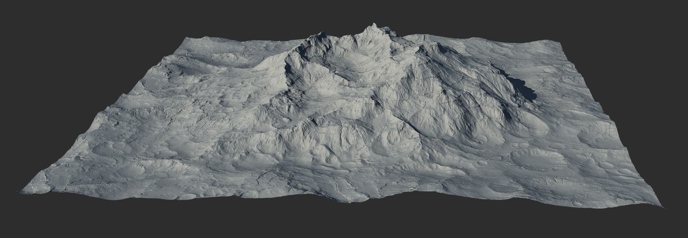 16k Seamless Craters Hill Surface 4 Variations Low-poly 3D model_36