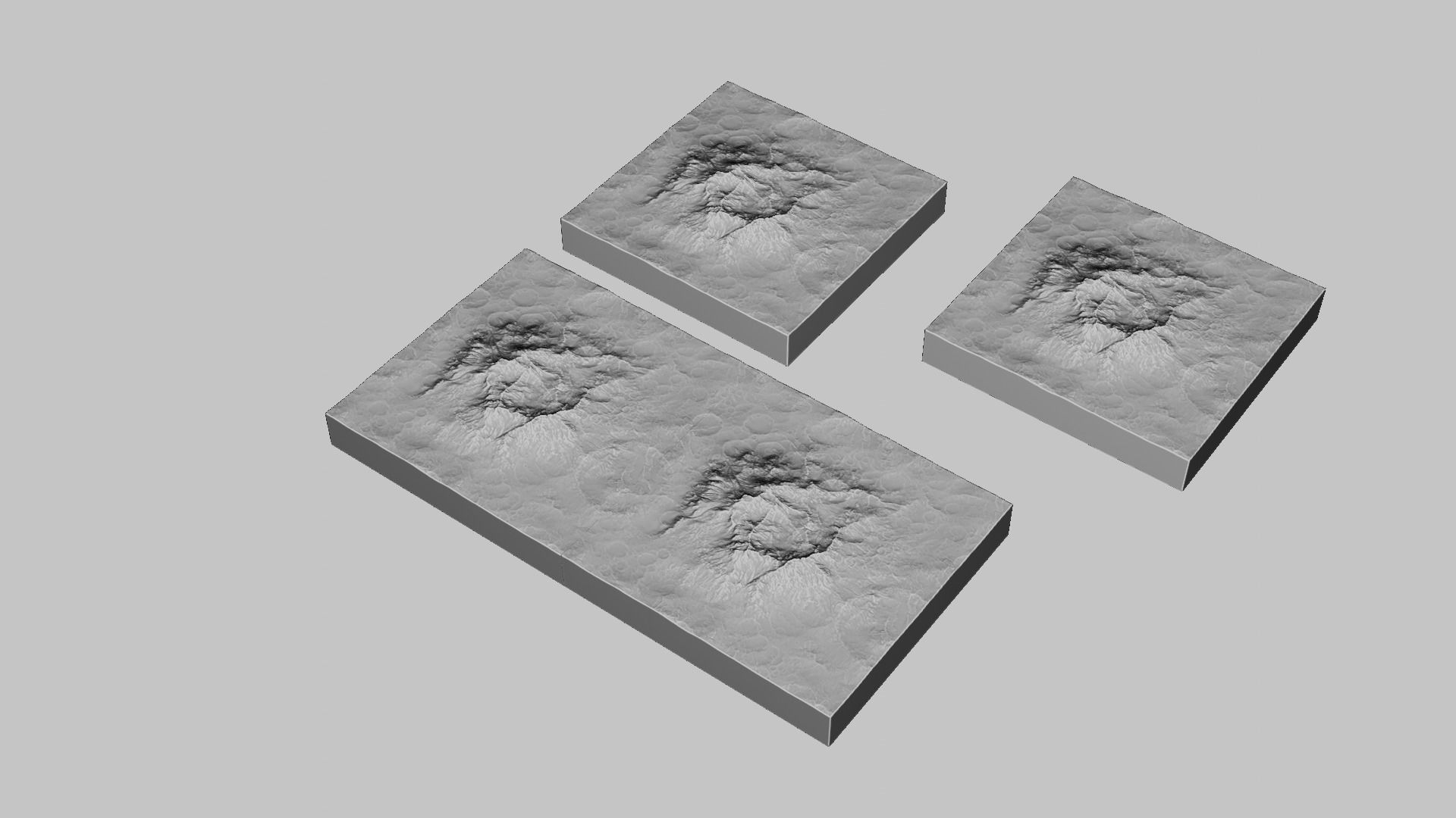 16k Seamless Craters Hill Surface 4 Variations Low-poly 3D model_44