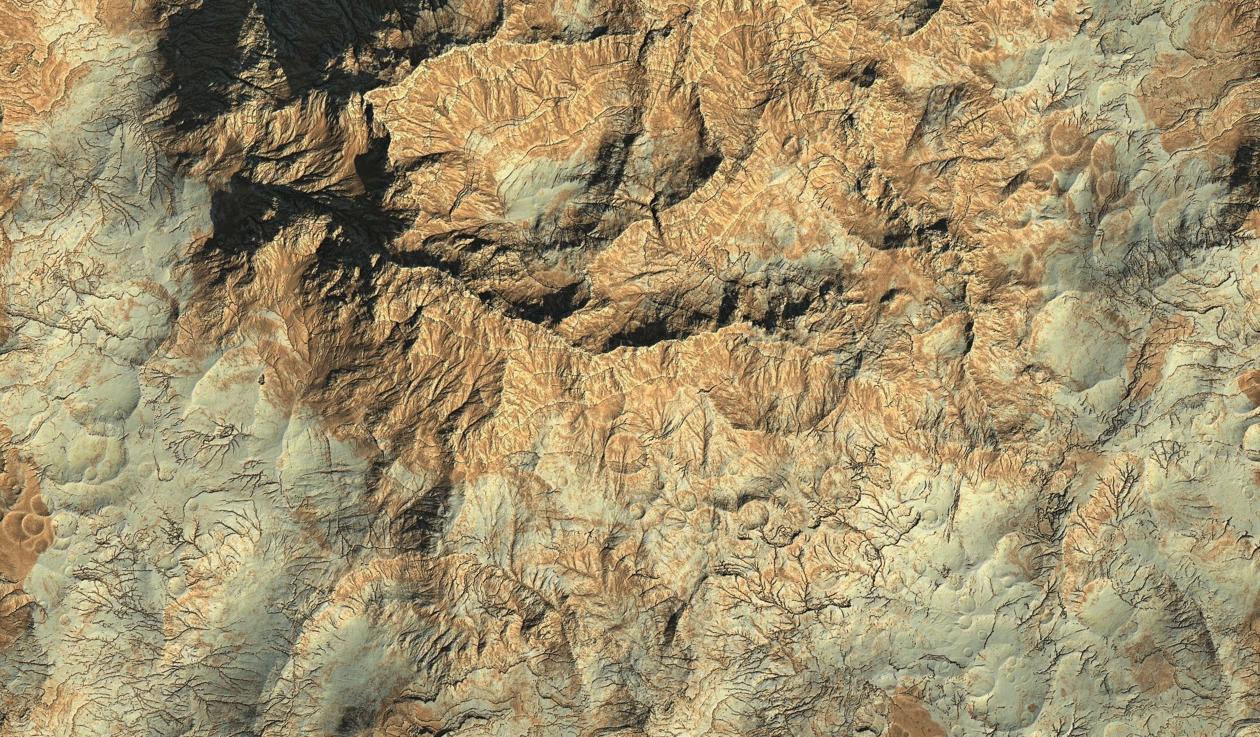 16k Seamless Craters Hill Surface 4 Variations Low-poly 3D model_48