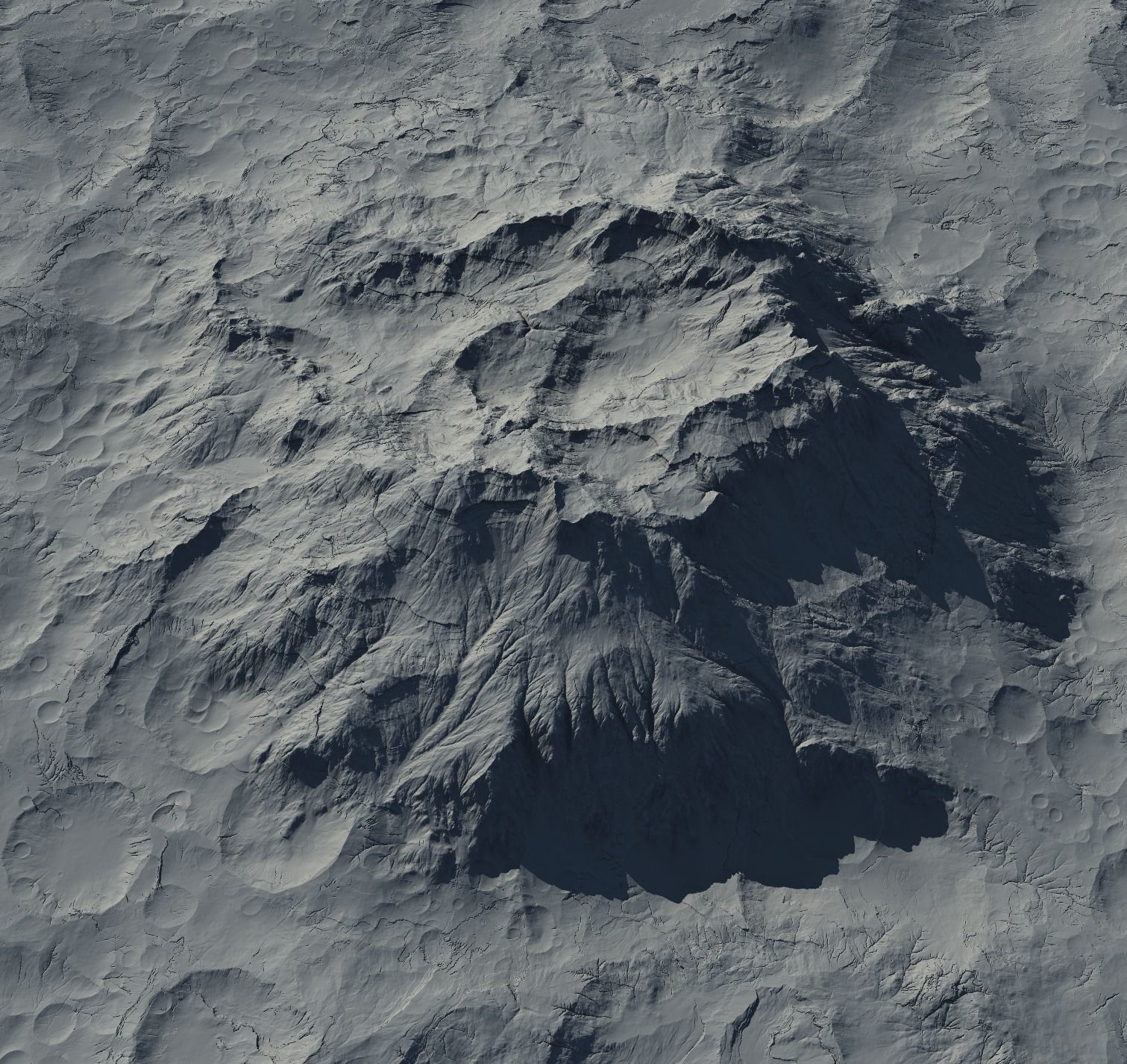 16k Seamless Craters Hill Surface 4 Variations Low-poly 3D model_2
