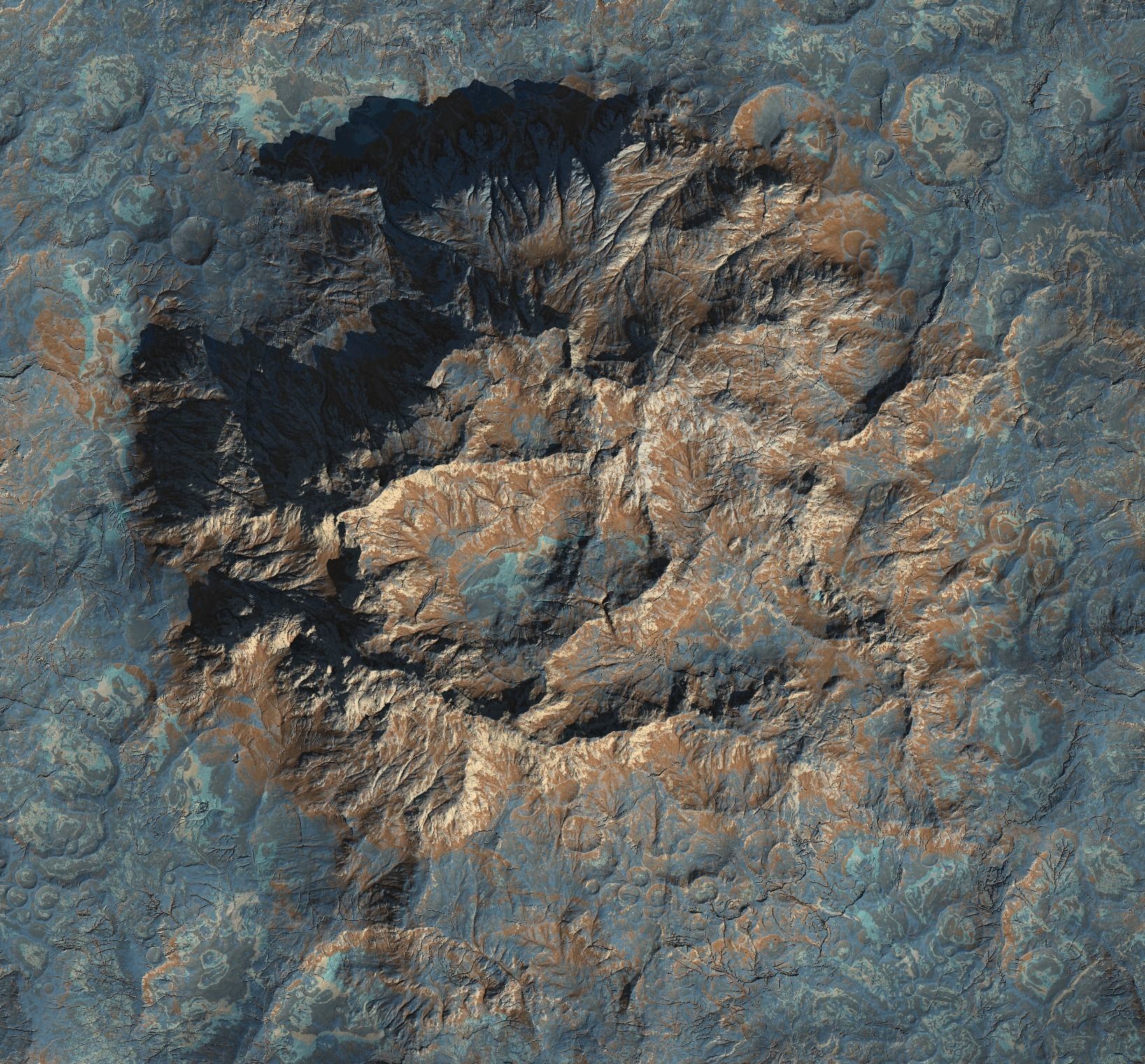 16k Seamless Craters Hill Surface 4 Variations Low-poly 3D model_34