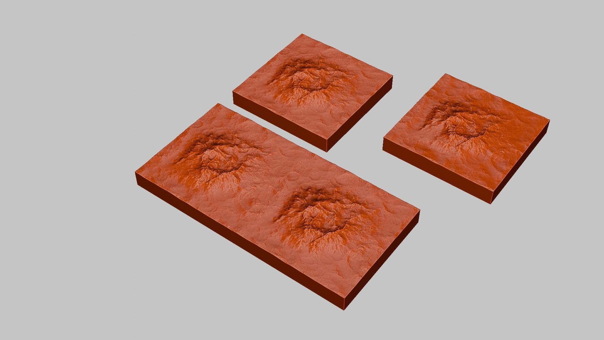 16k Seamless Craters Hill Surface 4 Variations Low-poly 3D model_45