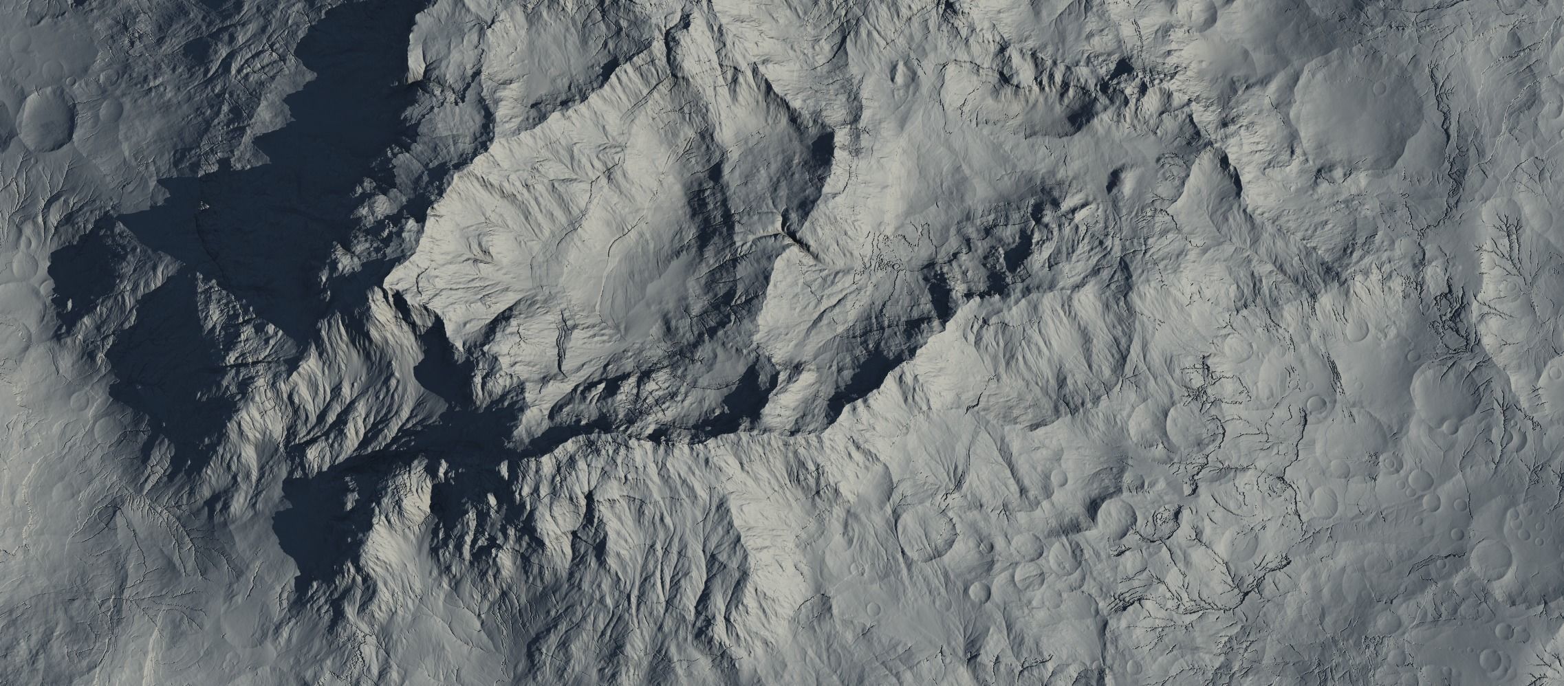 16k Seamless Craters Hill Surface 4 Variations Low-poly 3D model_4