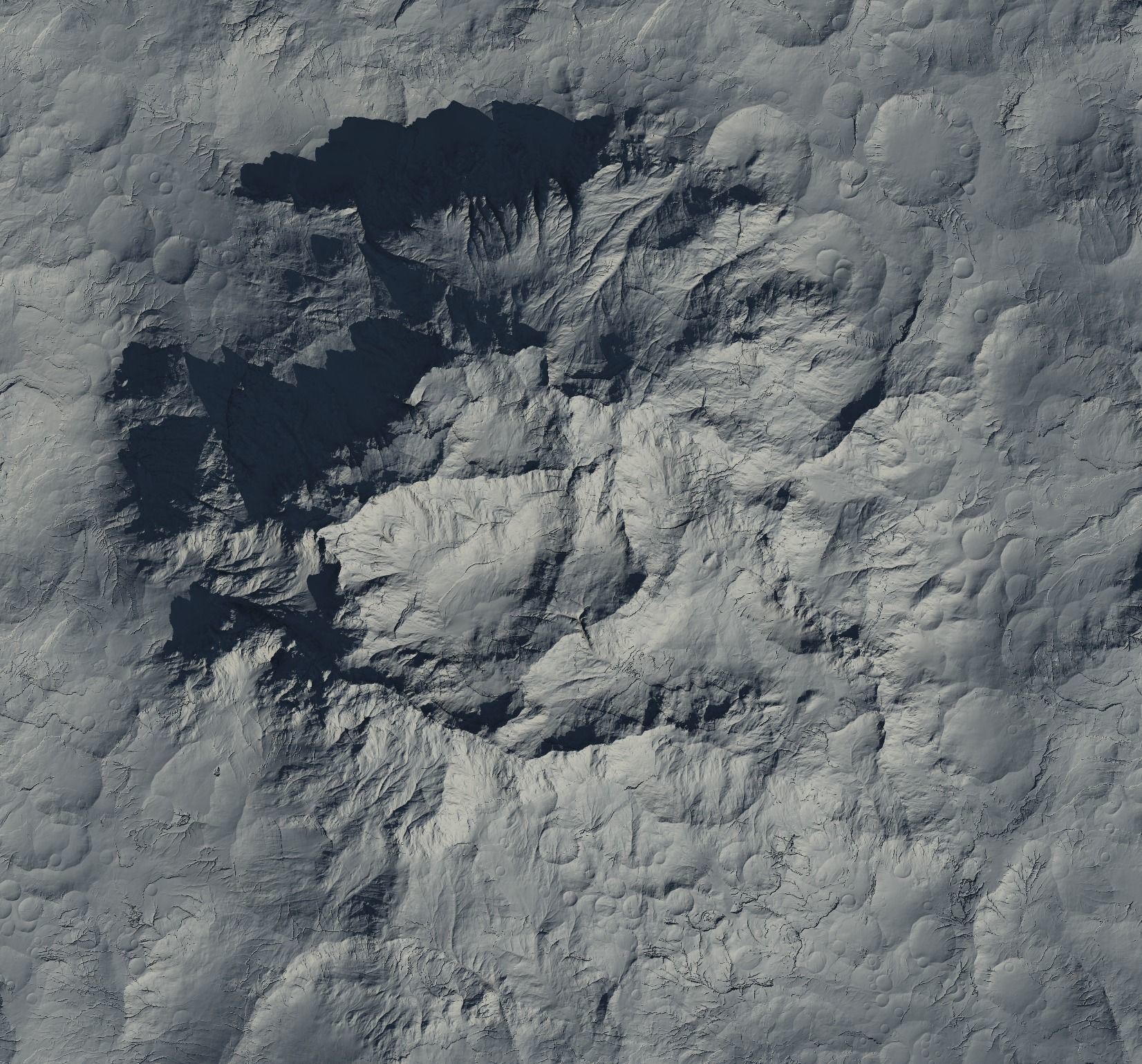 16k Seamless Craters Hill Surface 4 Variations Low-poly 3D model_27