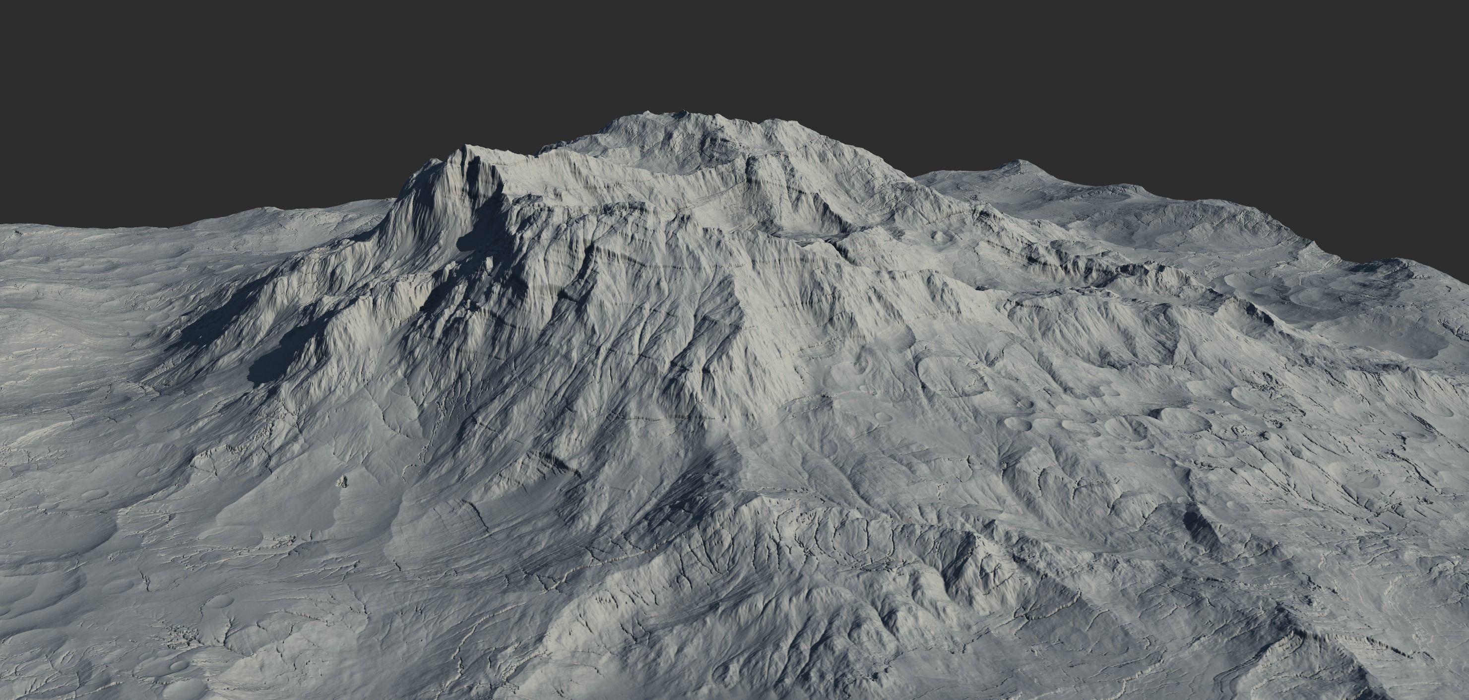 16k Seamless Craters Hill Surface 4 Variations Low-poly 3D model_17
