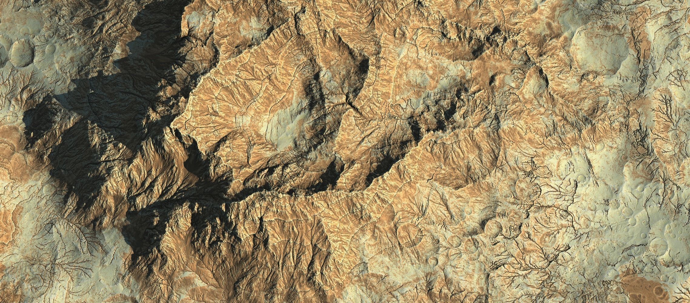 16k Seamless Craters Hill Surface 4 Variations Low-poly 3D model_32