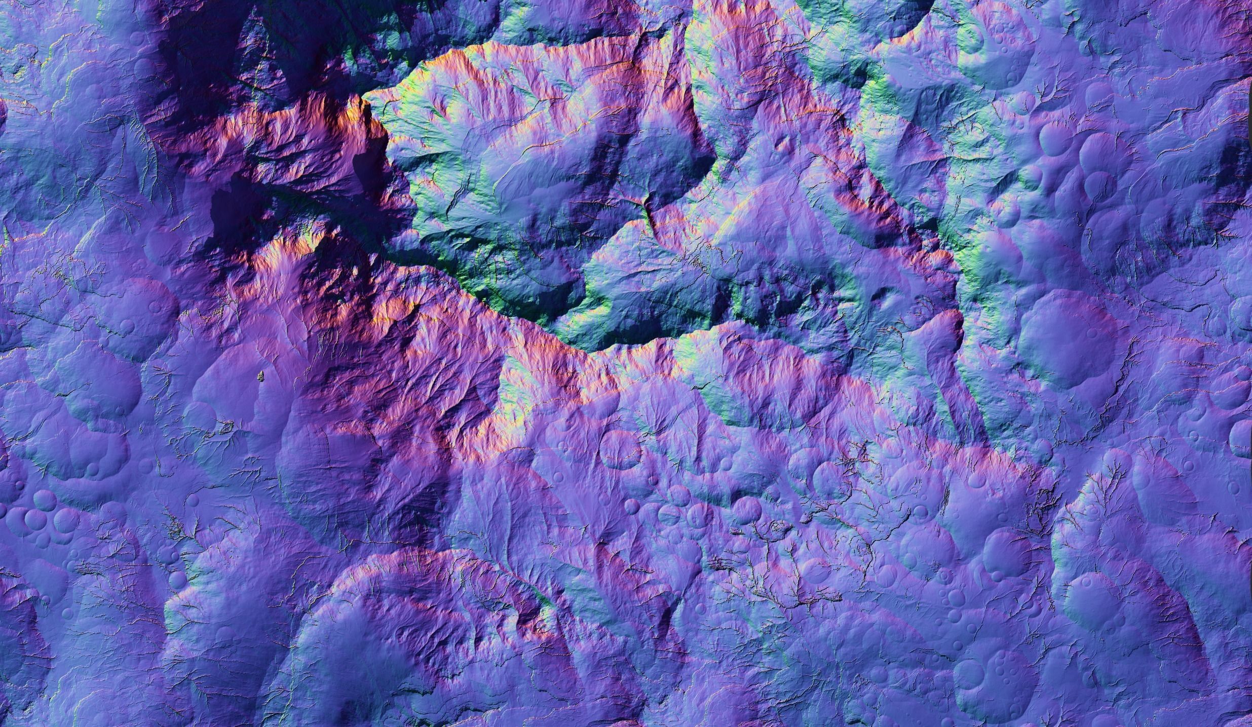 16k Seamless Craters Hill Surface 4 Variations Low-poly 3D model_47