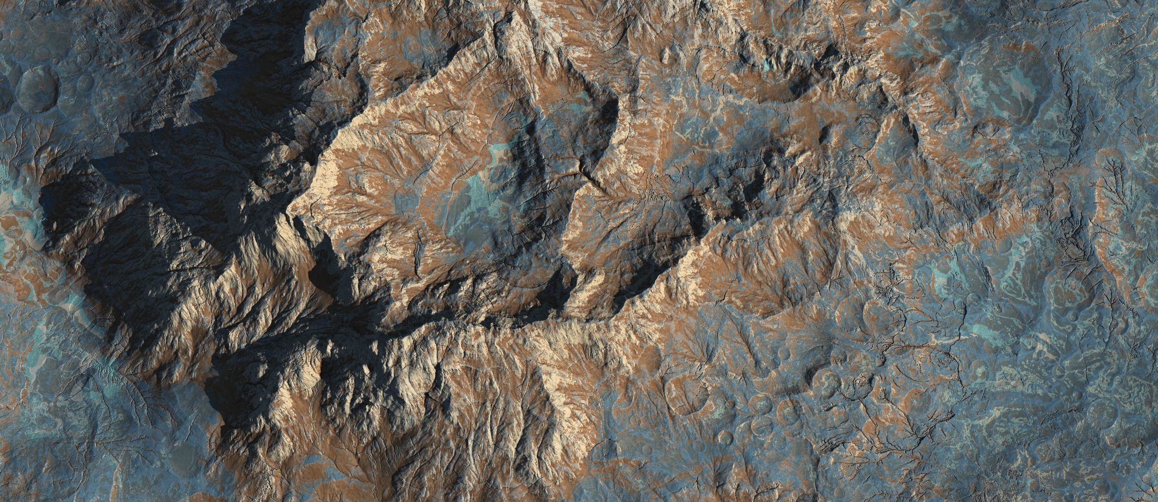 16k Seamless Craters Hill Surface 4 Variations Low-poly 3D model_26