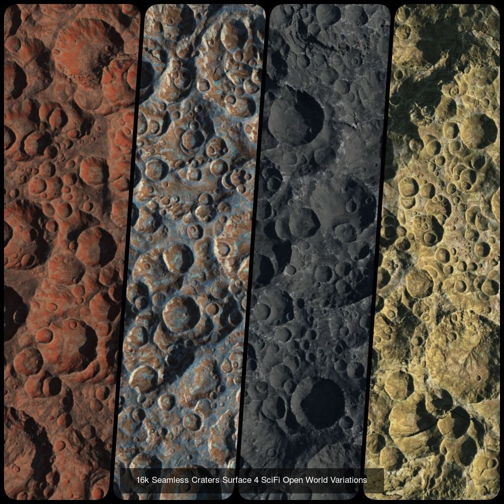 16k Seamless Craters Surface Creator KIT 3D Model Collection_2