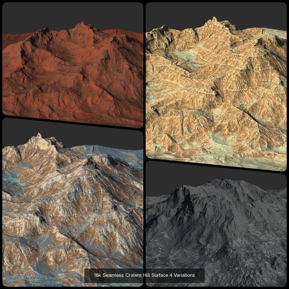 16k Seamless Craters Surface Creator KIT 3D Model Collection_14