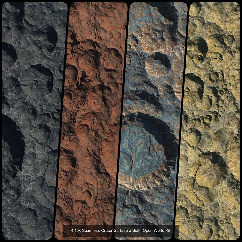 16k Seamless Craters Surface Creator KIT 3D Model Collection_8