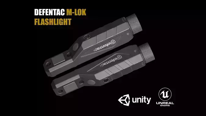 Defentac M-lok Flashlight Low-poly 3D model