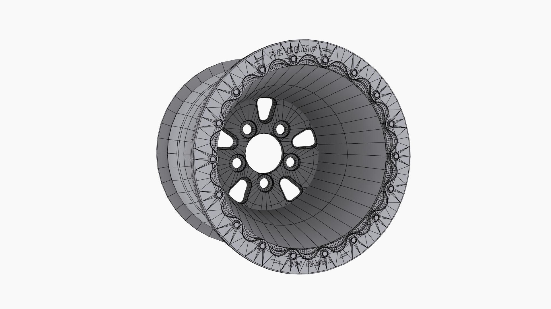 RC Components F-5 HP Eclipse finish rear wheel Low-poly 3D model_9