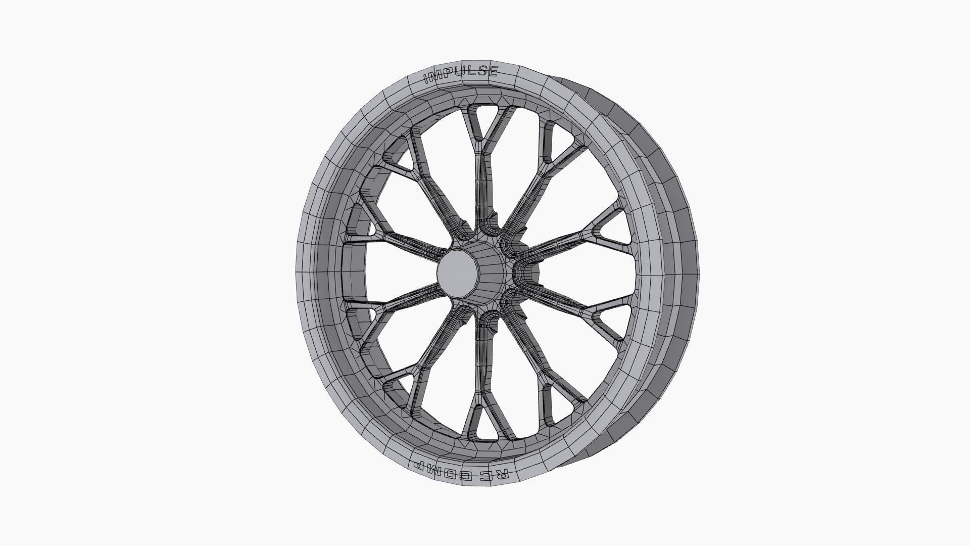 RC Components Impulse drag front wheel Low-poly 3D model_11