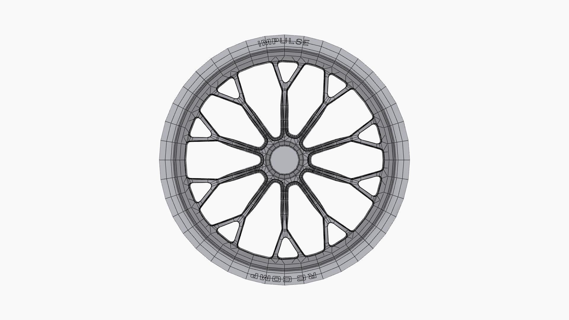 RC Components Impulse drag front wheel Low-poly 3D model_10