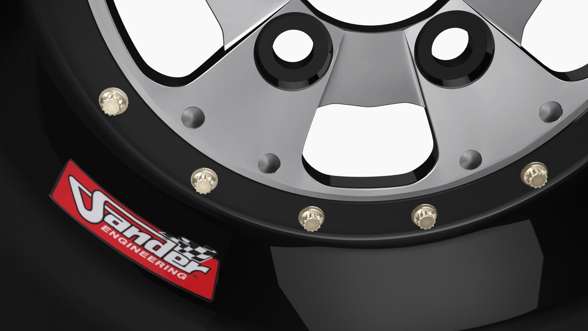 Sander 750 series drag rear wheel Low-poly 3D model_5