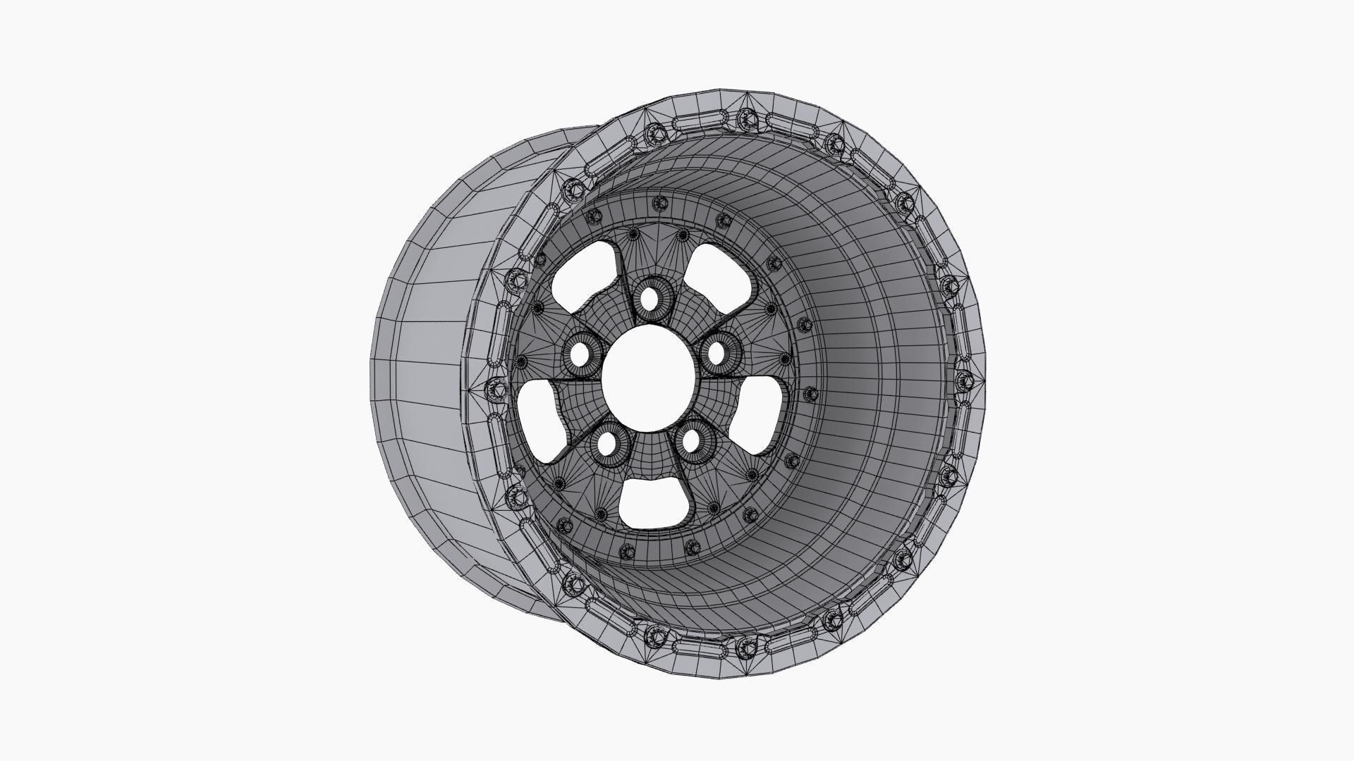 Sander 750 series drag rear wheel Low-poly 3D model_10