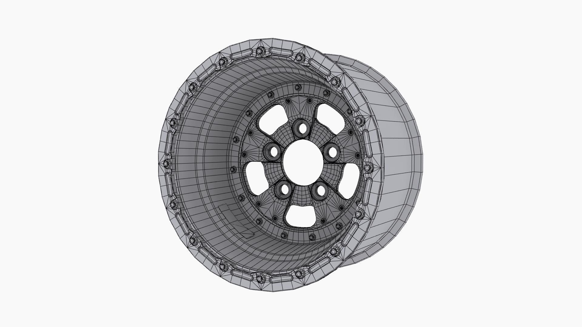 Sander 750 series drag rear wheel Low-poly 3D model_12
