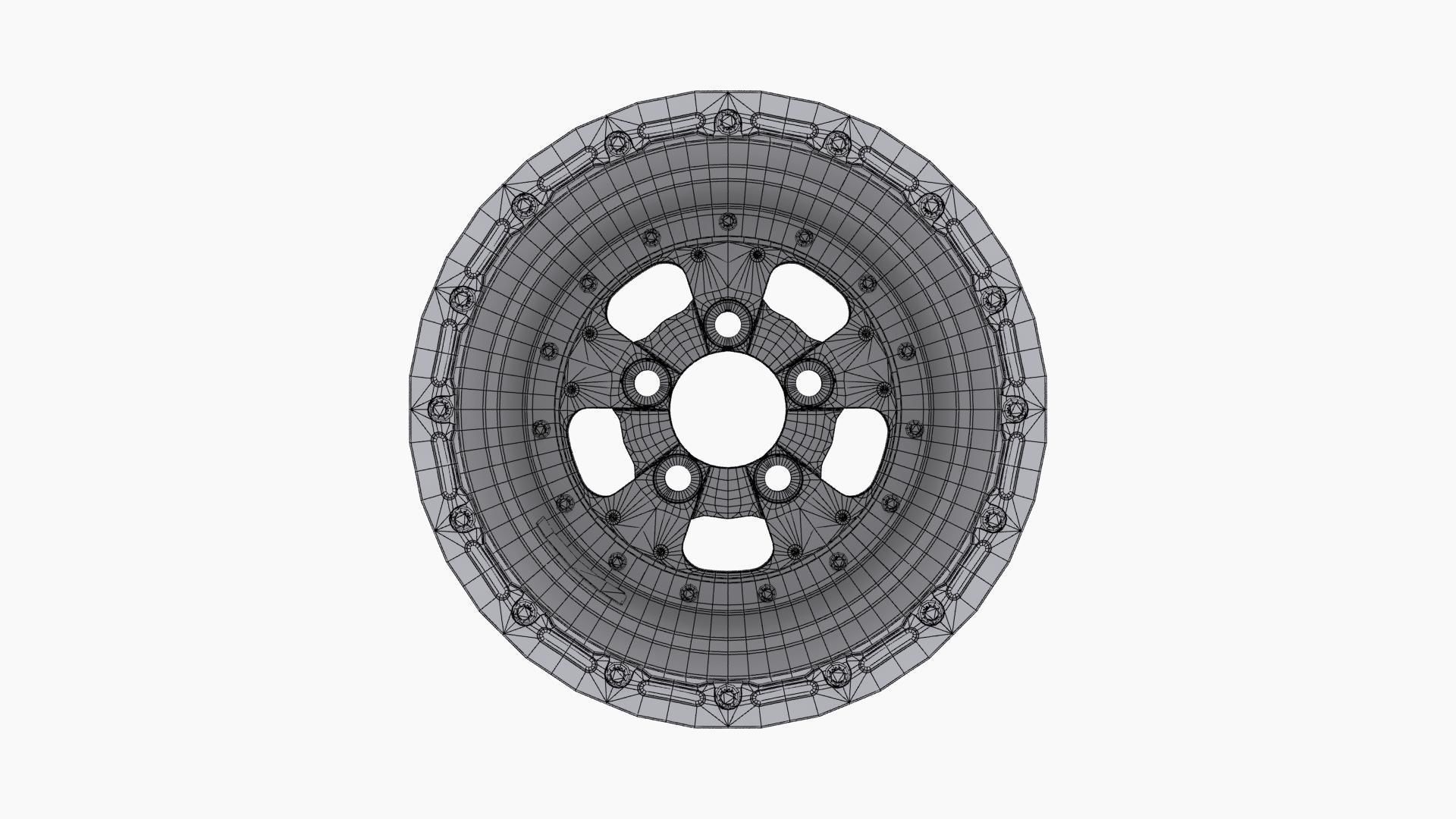 Sander 750 series drag rear wheel Low-poly 3D model_11