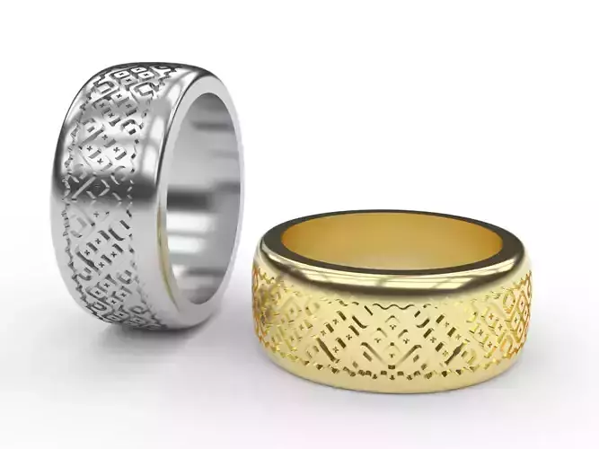 Slavic Ornament Ring 10mm wide 3D print model