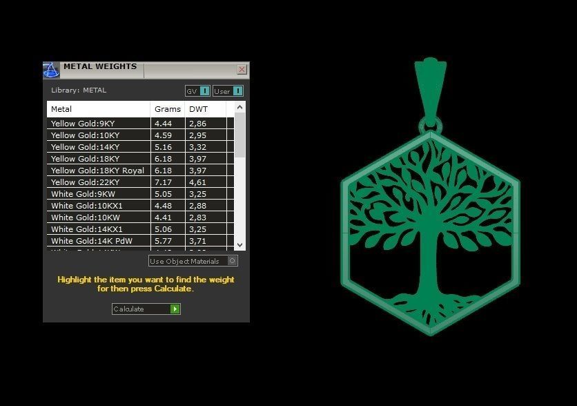 Tree of Life Hexagon Pendant 30 mm 3D print model_7
