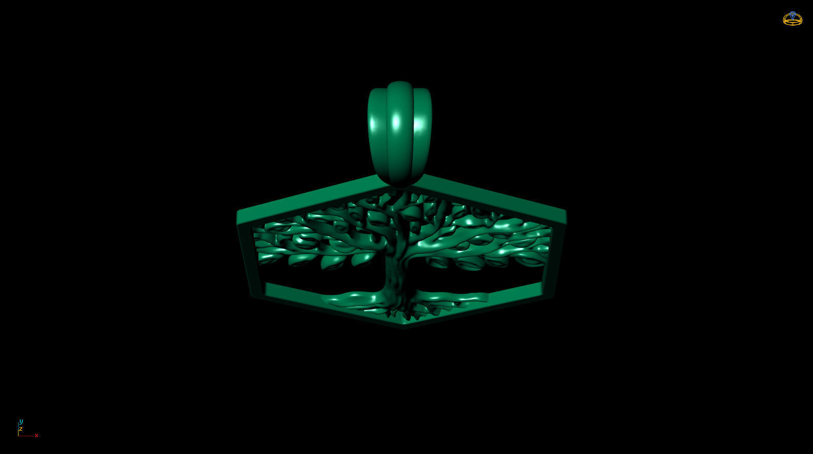 Tree of Life Hexagon Pendant 30 mm 3D print model_13