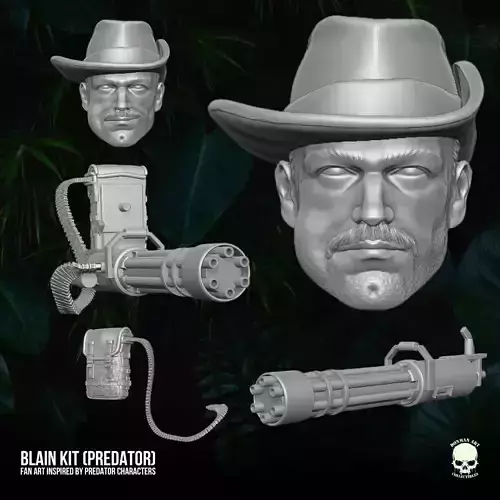 Blain Predator fan art kit 3D printable Files For Action Figures