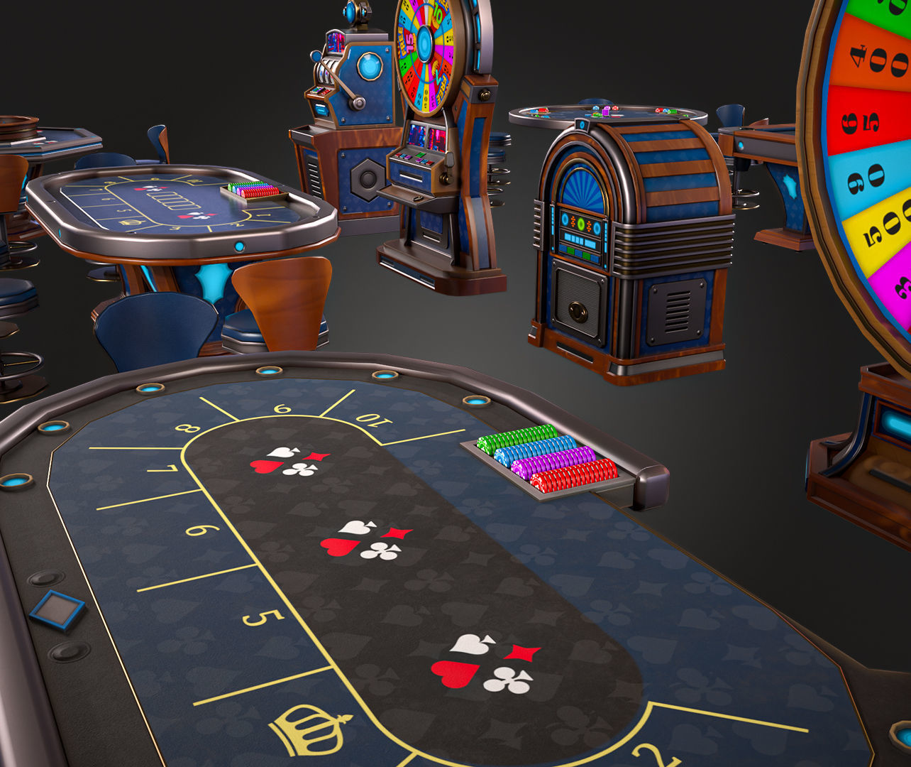 Casino Pack Low-poly 3D model_5