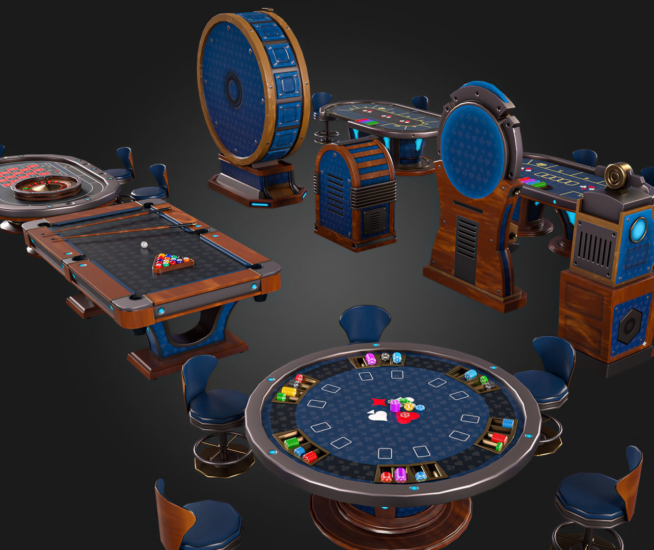 Casino Pack Low-poly 3D model_2