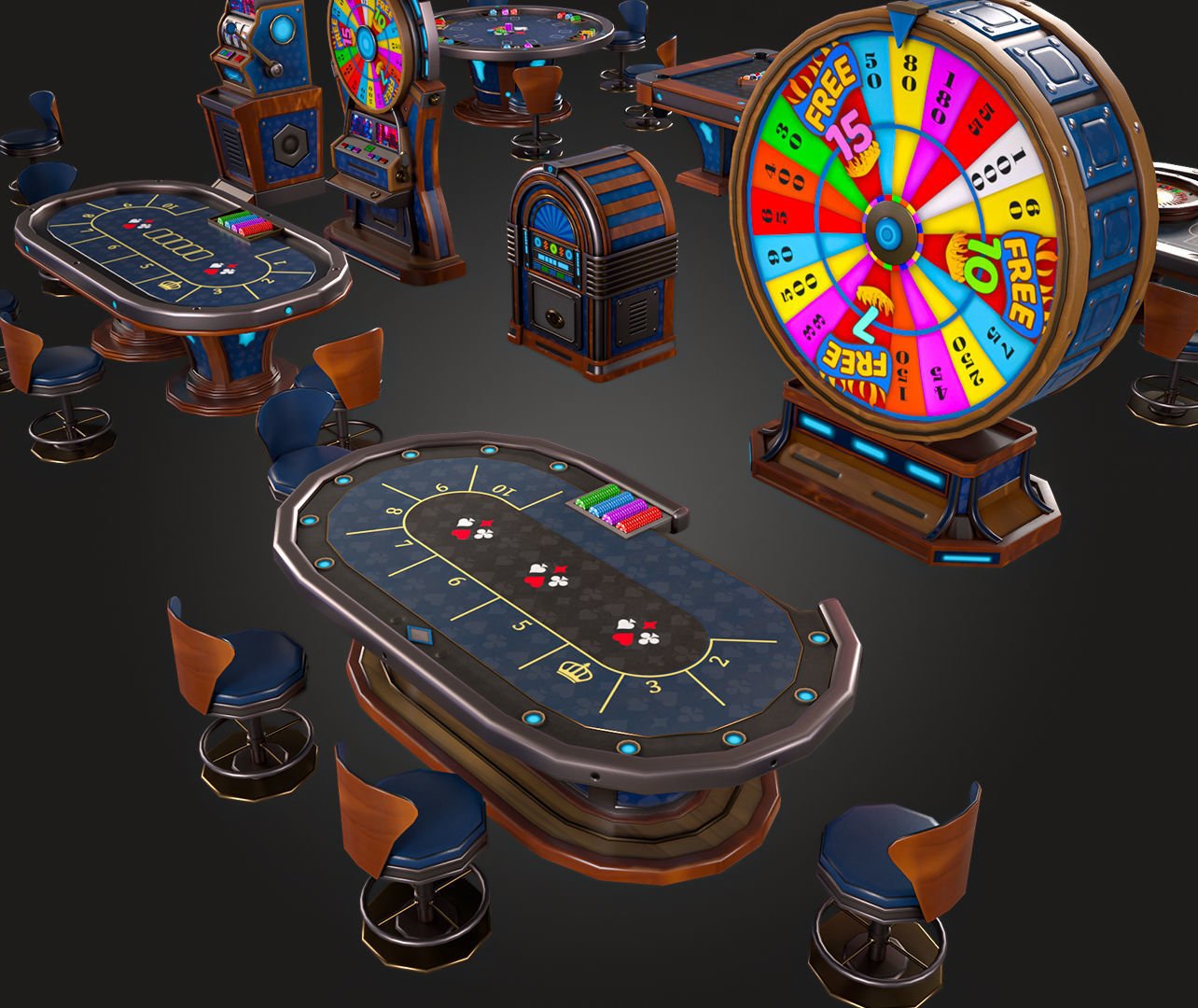 Casino Pack Low-poly 3D model_4
