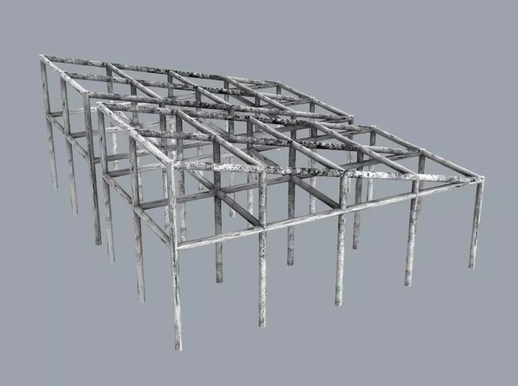 Metal Structure for Warehouse or Home 3D model_0