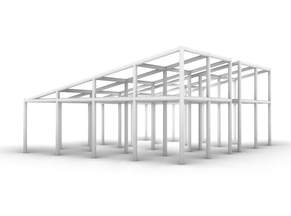 Metal Structure for Warehouse or Home 3D model_1
