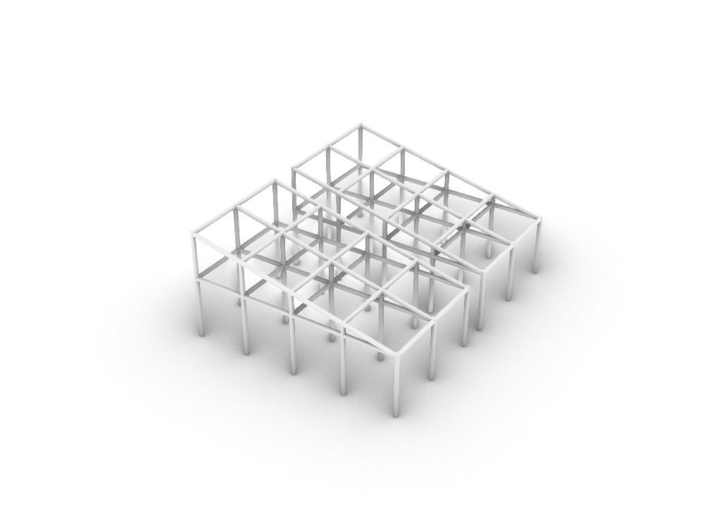 Metal Structure for Warehouse or Home 3D model_4