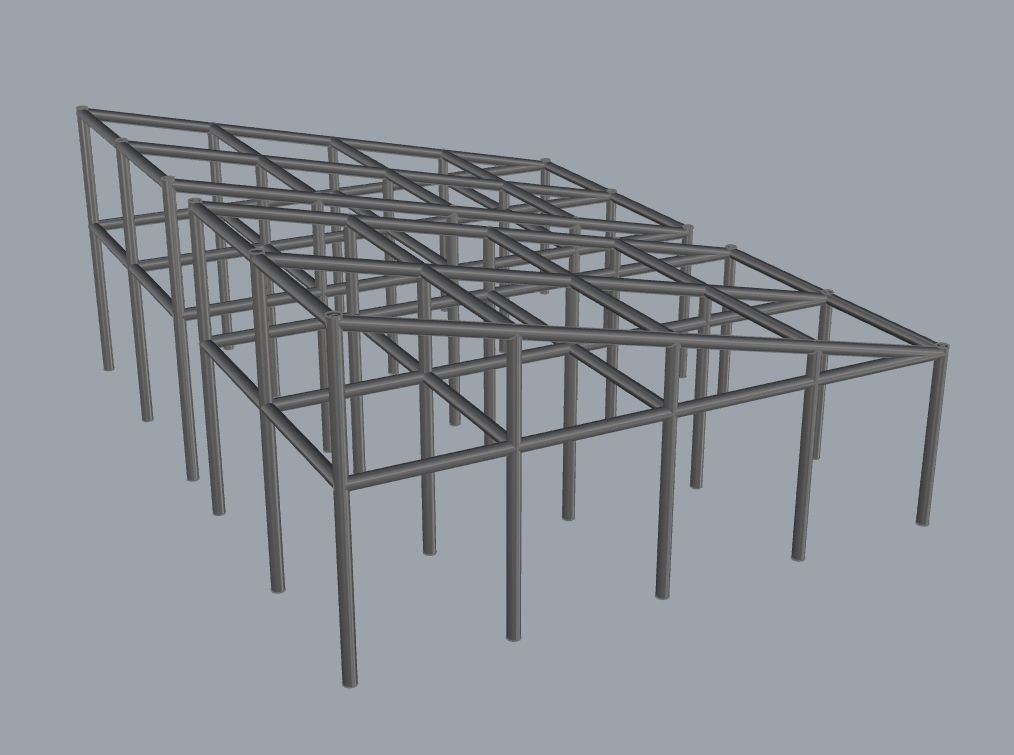 Metal Structure for Warehouse or Home 3D model_2