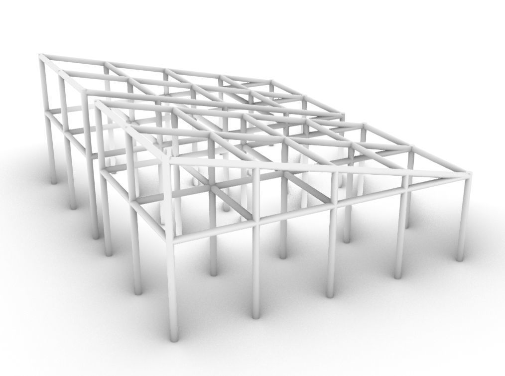 Metal Structure for Warehouse or Home 3D model_3