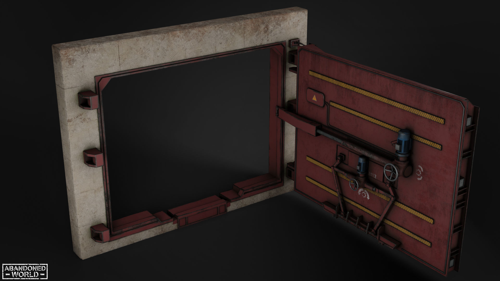 Subway Hermetic Gate Low-poly 3D model_1