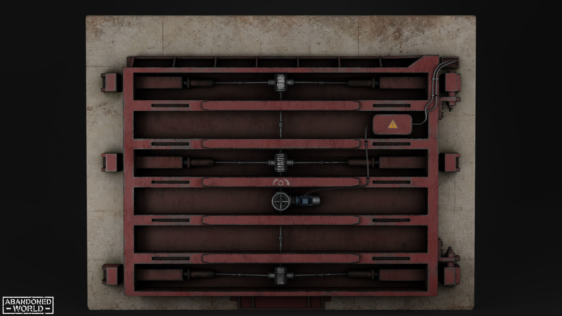 Subway Hermetic Gate Low-poly 3D model_11