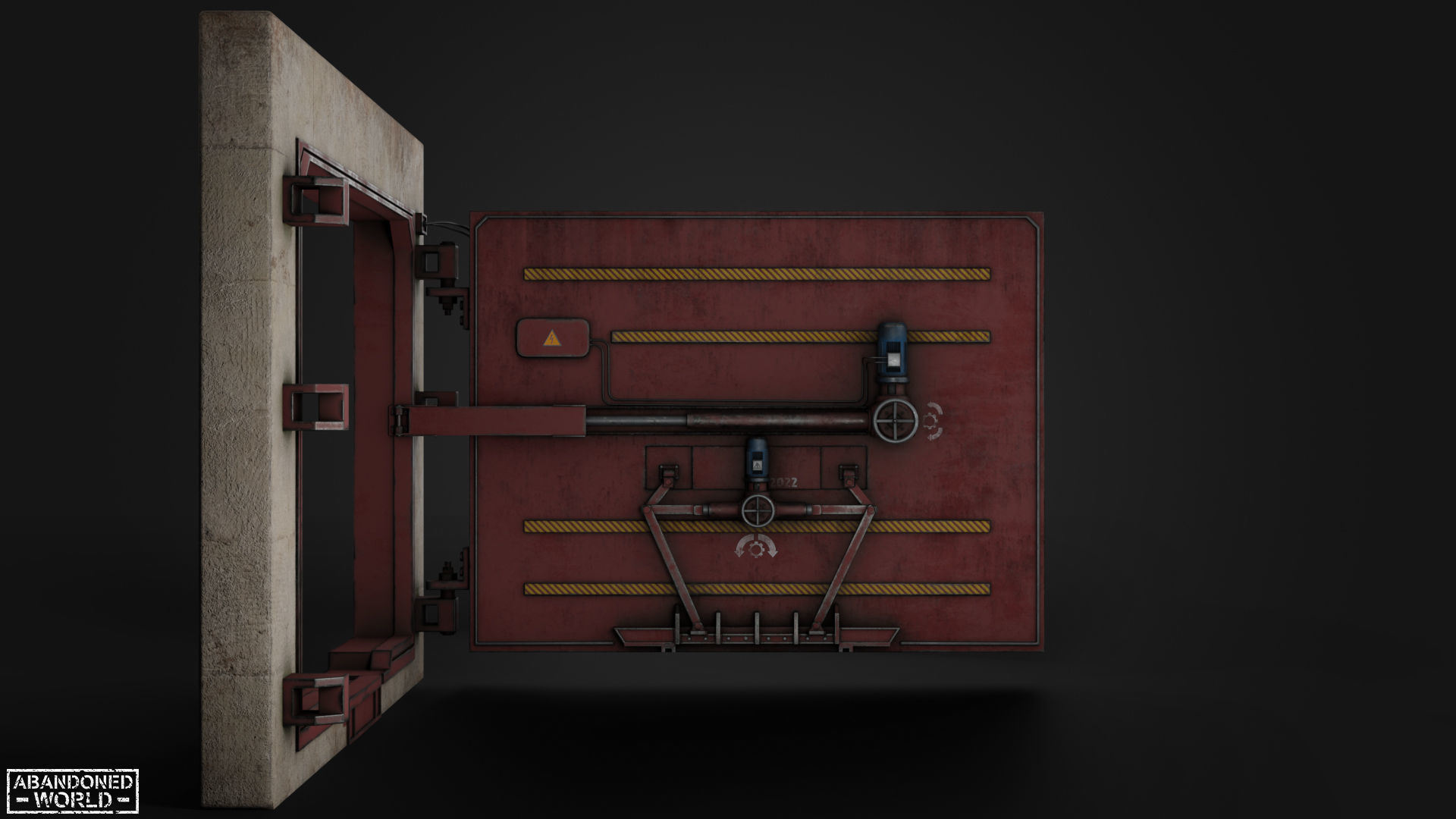 Subway Hermetic Gate Low-poly 3D model_6