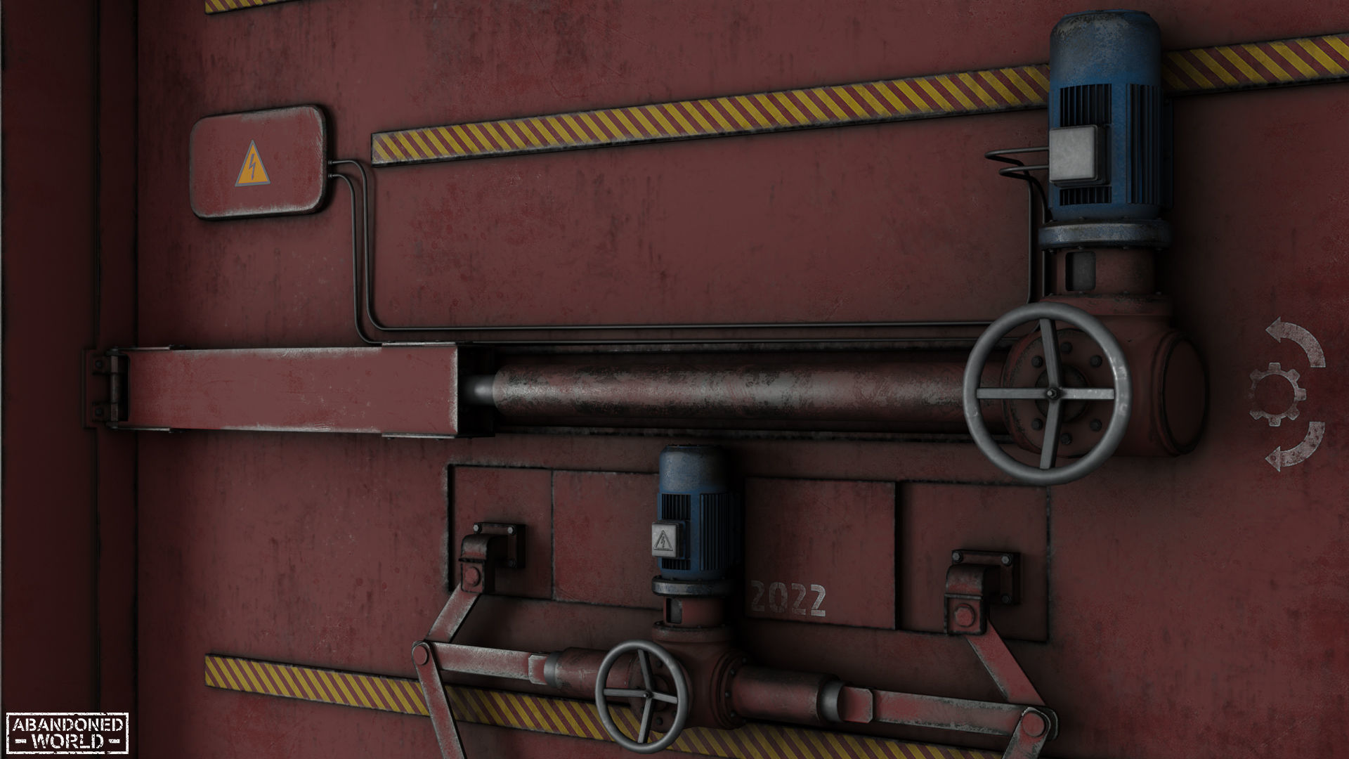 Subway Hermetic Gate Low-poly 3D model_14