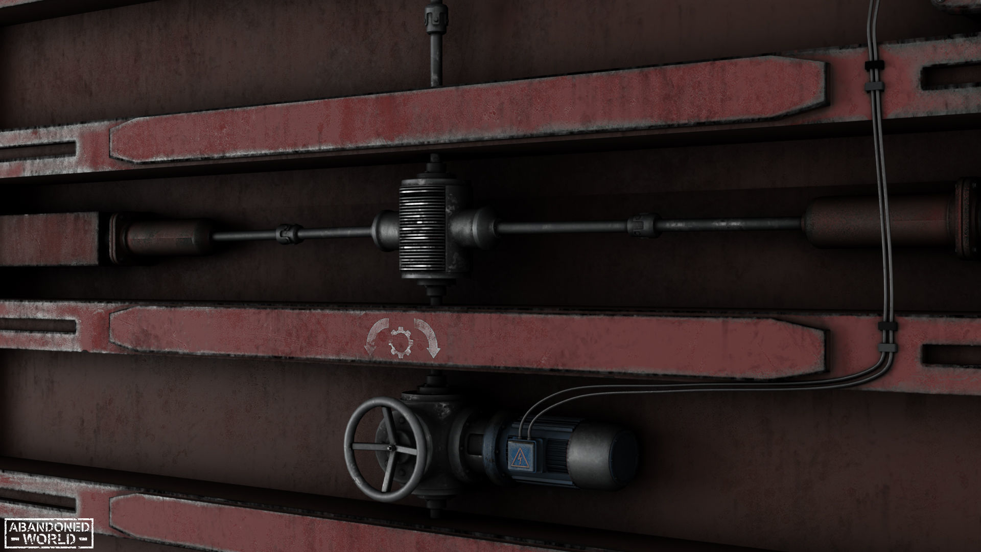 Subway Hermetic Gate Low-poly 3D model_16