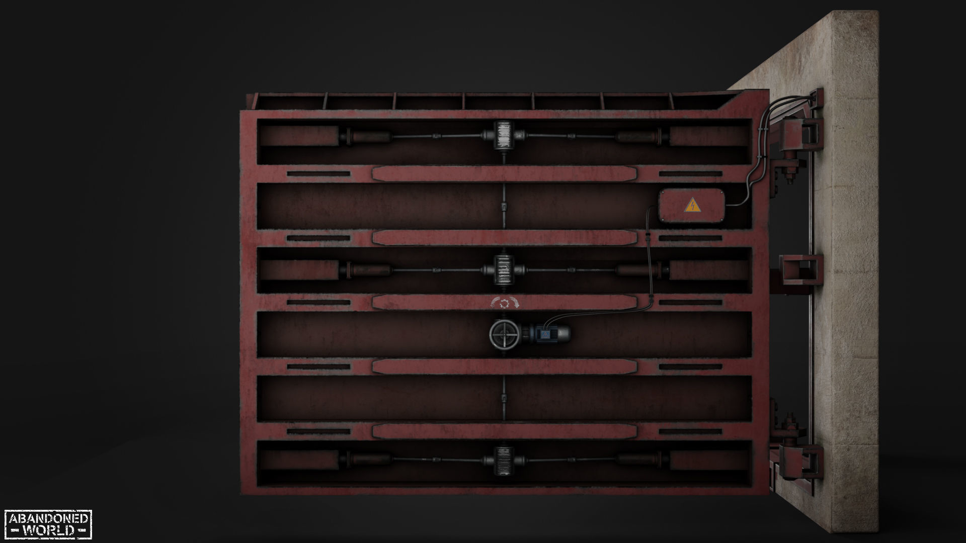 Subway Hermetic Gate Low-poly 3D model_5