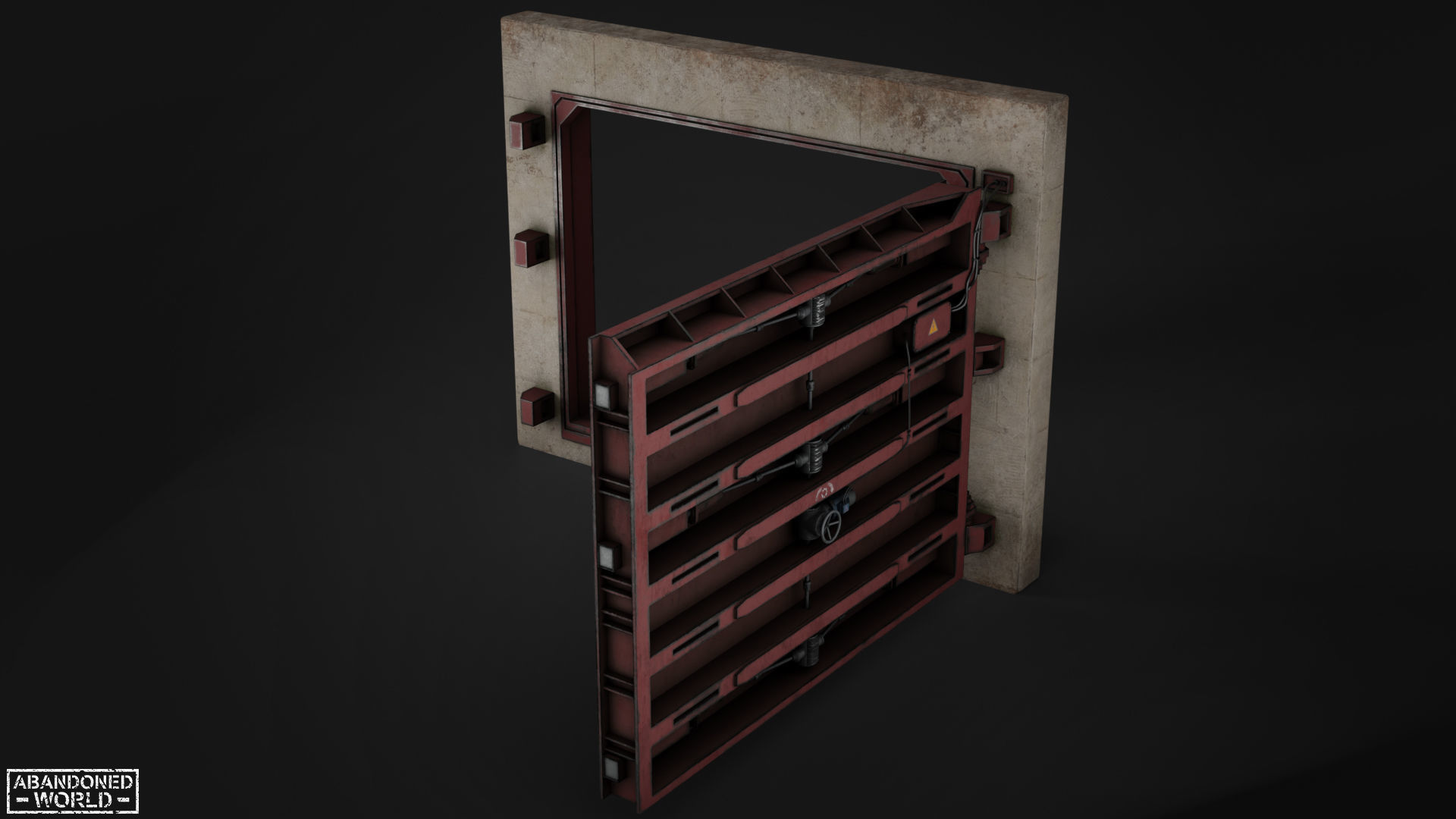 Subway Hermetic Gate Low-poly 3D model_2