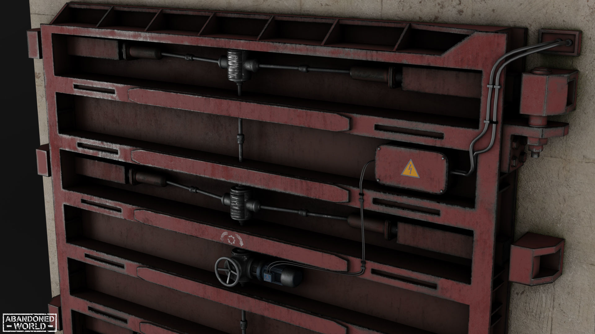 Subway Hermetic Gate Low-poly 3D model_15