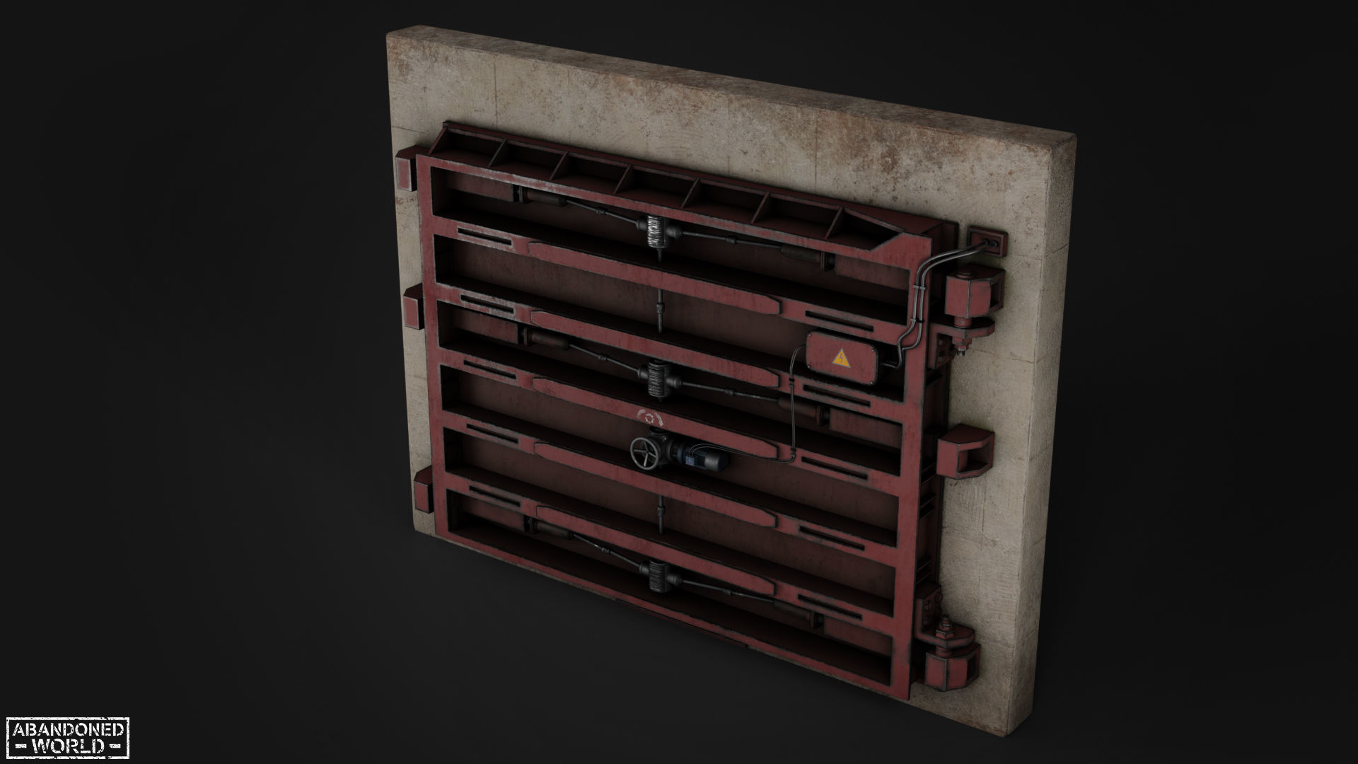 Subway Hermetic Gate Low-poly 3D model_4